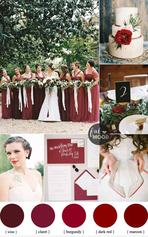 Shades of red wedding colours { burgundy,claret,dark red,maroon and wine } fabmood.com #wedding #weddingcolors #winterwedding #fallwedding #redwedding #maroonwedding #bride #engaged Shades Of Red Wedding, Crimson Wedding, Cranberry Wedding, Dark Red Maroon, Wedding Colors Red, Red Wedding Theme, Wedding Motifs, Elegant Winter Wedding, Color Borgoña