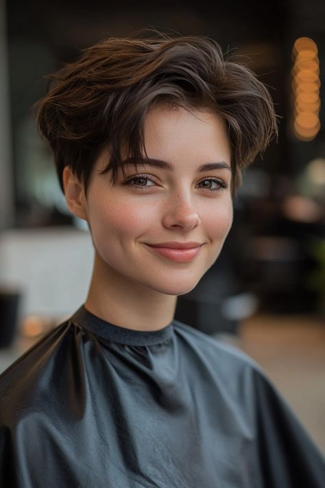 Cute Short Haircuts Straight Hair, Short Lady Haircut, Womens Pixie Haircut, Feminine Short Hair Pixie, Haircuts Short Women, Pixie Hairstyles For Thick Hair, Soft Wave Bob, Soft Pixie Haircut, Modern Pixie Haircut