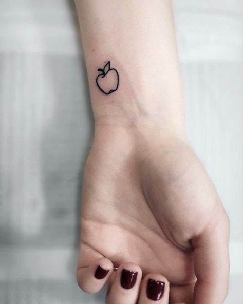 Teaching Tattoos, Teacher Tattoos, Apple Tattoo, Tattooed Teacher, Small Girly Tattoos, New York Tattoo, Nyc Tattoo, Small Girl Tattoos, Bff Tattoos