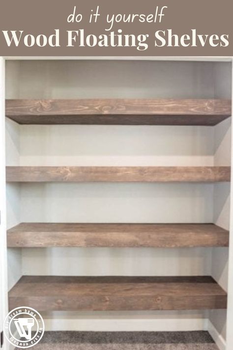 Closet Floating Shelves, Diy Shelves Design, Diy Shelves Ideas, Building Shelves, Diy Regal, Wire Shelves, Young House Love, Shelves Diy, Floating Shelves Diy