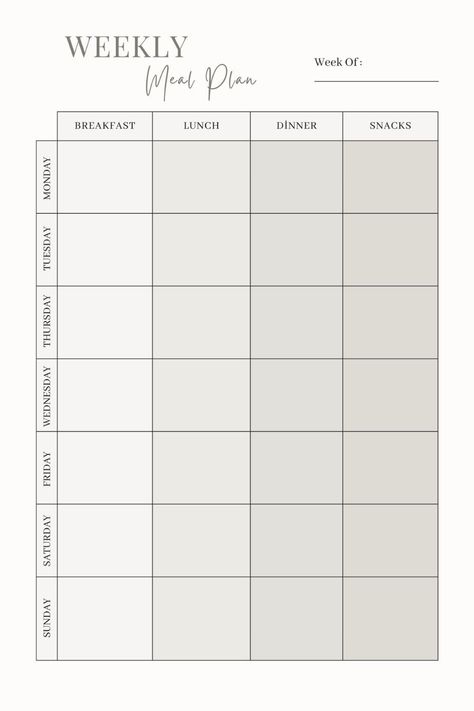 Weekly Meal Planner Printable questionnairesforplanners. Meal Planner For The Week, Meal Prep For The Week Calendar, Weekly Menu Planning Template, Food Planning Weekly Printable, Planner Organization Weekly, Weekly Eating Plan, Meal Planning Worksheet, Meal Prep For The Week Planner, Weekly Meal Template