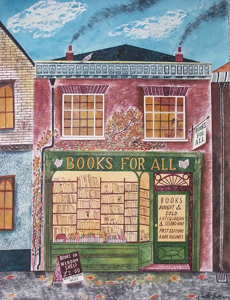 Emily Sutton, City Illustration, Store Front, Book Store, Children's Book Illustration, I Love Books, Blog Tips, A Drawing, Book Illustration