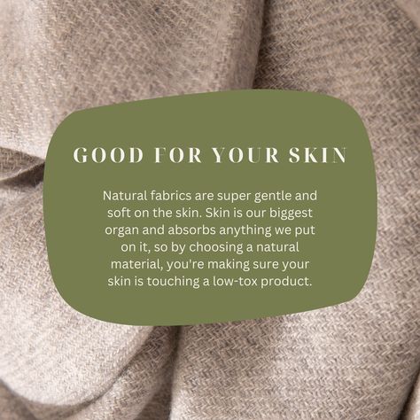 You might not realize it, but choosing a natural garment has many magical benefits. ✨⁠ ⁠ Both to you and the environment. 🌎⁠ ⁠ Here are some of our faves 👇🏻⁠ ⁠ 💚 Good for your Skin - natural fabrics are super gentle and soft on the skin. Skin is our biggest organ and absorbs anything we put on it, so by choosing a natural material, you're making sure your skin is touching a low-tox product. ⁠ ⁠ 💚 Breathable - Because they are typically plant-based, they are breathable and let your skin breath... Toxic Chemicals, Flaxseed, Natural Material, Natural Fabrics, Cotton Silk, Natural Skin, Natural Materials, Put On, Your Skin