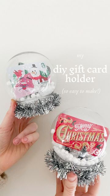 Diy Christmas Gifts For Teachers Dollar Tree, Target Gift Card Teacher Christmas, Whimsical Snow Globe, Christmas For Teachers Gifts, Creative Giftcard Gifts, Teacher Gifts With Gift Cards, Diy Snow Globe Gift Card Holder, Dollar Tree Christmas Gifts For Teachers, Christmas Ornament Gift Card Holder