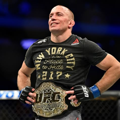 How Should You Feel About Georges St-Pierre Relinquishing the UFC Title?  ||  The return of one of the UFC's all-time greats went from strange to stranger last week. Just a month after capturing the UFC middleweight title with a dramatic win over Michael Bisping, ... http://bleacherreport.com/articles/2748823-how-should-you-feel-about-georges-st-pierre-relinquishing-the-ufc-title?utm_campaign=crowdfire&utm_content=crowdfire&utm_medium=social&utm_source=pinterest Gsp Ufc, St Pierre Ufc, George Saint Pierre, Georges St Pierre, Ufc Poster, Michael Bisping, George St Pierre, Nate Diaz, Ufc Fighters