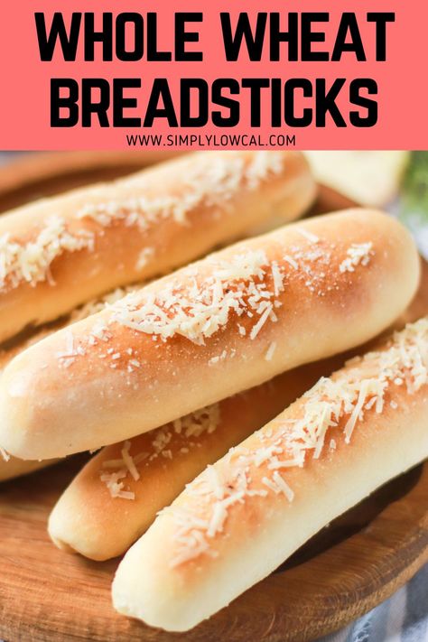 Whole Wheat Breadsticks made from scratch are easy to assemble and are ready in about 30 minutes. These breadsticks have a bit of a golden crust, but are soft and fluffy inside yet chewy throughout. Perfect for your pasta night or any time you’re craving breadsticks. Low Calorie Appetizers, Gluten Free Breadsticks, Garlic Breadsticks Recipe, Cheesy Breadsticks, Bread Sticks Recipe, Garlic Breadsticks, Bread Sticks, Healthy Appetizer Recipes, Best Bread Recipe