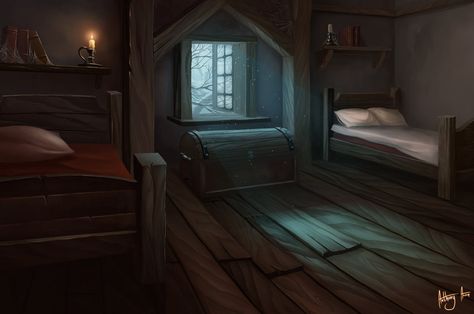 Bedroom by AnthonyAvon on deviantART Tavern Bedroom Fantasy Art, Medieval Bedroom Art, Tavern Background Art, Fantasy Inn Bedroom, Fantasy Inn Room, Dnd Bedroom, Fantasy Bedroom Art, Fantasy Bedroom Concept Art, Tavern Bedroom