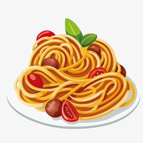 Pasta Clipart, Pasta Art, Food Cartoon, Food Clipart, Food Png, Food Illustration Art, Food Clips, Food Stickers, Fresh Pasta