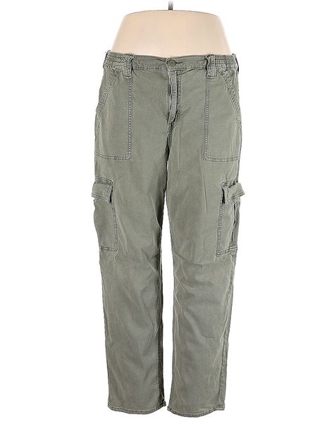 American Eagle Outfitters Cargo Pants Size: 18 Green Bottoms - used. 62% COTTON, 35% LYOCELL, 3% ELASTANE, Long, High Rise | American Eagle Outfitters Cargo Pants - High Rise: Green Bottoms - Size 18 Green Bottom, Cargo Pants, American Eagle Outfitters, American Eagle, Pants