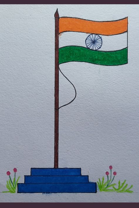 How to draw Indian Flag l How to paint Indian Flag l Tiranga l Thank you !!! Tiranga Flag Drawing, Indian Flag Painting Ideas, National Flag India Drawing, Easy Flag Drawing, India Flag Drawing For Kids, National Flag Drawing For Kids, Indian Flag Drawing Ideas, Indian Flag Drawing For Kids, Indipendente Day Drawing Idea