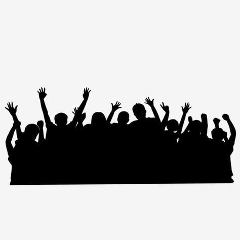 Crowd Silhouette Illustration, Crowd Silhouette, Person Template, Cheering Crowd, Cartoon Silhouette, Reka Bentuk Grafik, Circle Logo Design, Graphic Design Infographic, Paper Background Design