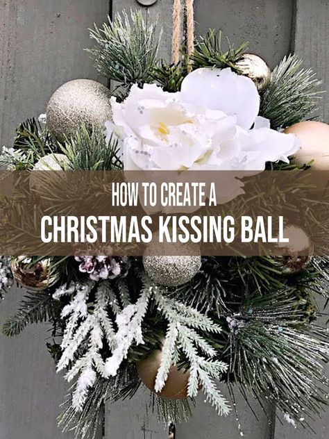 Christmas Kissing Balls Diy, Kissing Balls Christmas, Christmas Kissing Balls, Kissing Balls, Christmas Staircase, Student Christmas Gifts, Ball Ideas, Snow Theme, Kissing Ball