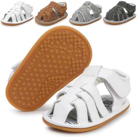 PRICES MAY VARY. 1.【 SAFETY MATERIAL 】These baby sandals are made of breathable material and support healthy foot development for early walkers and babies learning to walk. 2. 【 ANTI-SLIP 】These baby boy sandals have good traction to prevent slipping or sliding. Closed-toe sandals and shoes are your best bet during summer. 3. 【 ADJUSTABLE CLOSURE 】Hook and loop closure make our infant sandals EASY ON AND OFF. They also have a slight padding to the insole, nice and cushy for little feet. 4. 【 PER Baby Boy Sandals, Boys Sandals, Closed Toe Sandals, Baby Sandals, Summer 3, Baby Learning, Crib Shoes, Kids Luggage, Summer Sandals