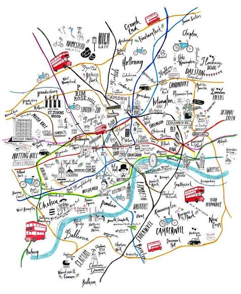 Tube Map Illustration London London Map Art, London Map Poster, University Room, London Tube Map, Britania Raya, London Underground Map, London Illustration, Map Quilt, London Tube