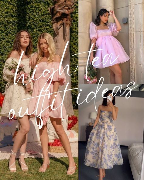 What To Wear To A High Tea: 13 Outfit Ideas - ljanestyle Modern Tea Party Dresses, Parisian Tea Party Outfit, Casual High Tea Outfit, High Tea Attire For Women, High Tea Outfits For Women Summer, Tea Time Aesthetic Outfits, High Noon Tea Party Outfit, High Tea Outfits For Women Classy, Tea Time Outfits For Women