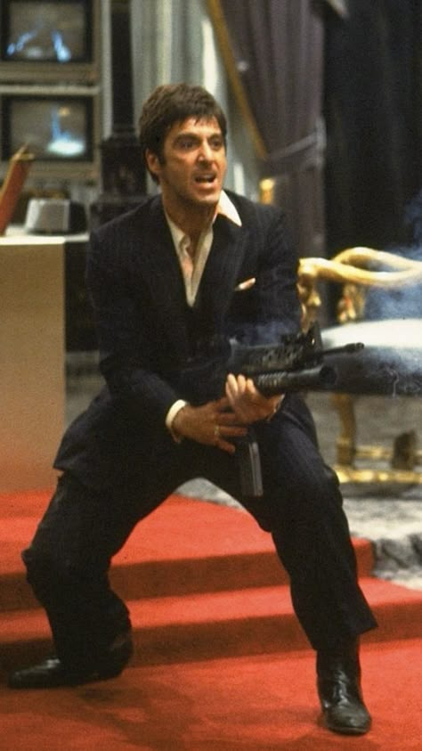 Scarface Movie, Gangster Movies, God Father, Septième Art, Tony Montana, Gibson Sg, Al Pacino, Sylvester Stallone, Movie Buff