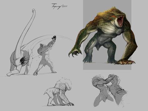 Hyperendocrin Colossus Zoo Ideas, Drawing Animals, In The Zoo, Curious Creatures, Fantasy Beasts, Monster Concept Art, Alien Creatures, Creature Drawings, Fantasy Creatures Art