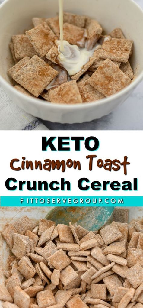 Keto Cinnamon Toast, Cereal Homemade, Cinnamon Toast Crunch Shot, Cinnamon Toast Crunch Bars, Cinnamon Toast Crunch Cereal, Low Carb Cereal, Galletas Keto, Keto Cereal, Homemade Cereal