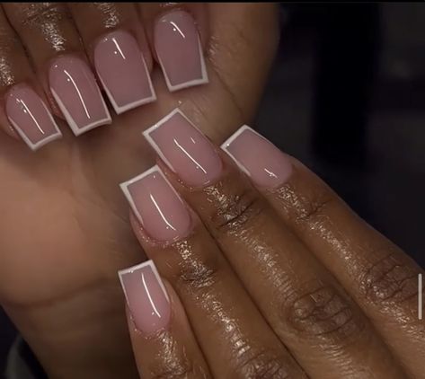 Simple Square Nails, Designer Nails, Makeup Nails Designs, Diy Acrylic Nails, Girly Acrylic Nails, French Tip Acrylic Nails, French Acrylic Nails, Short Square Acrylic Nails, Classic Nails