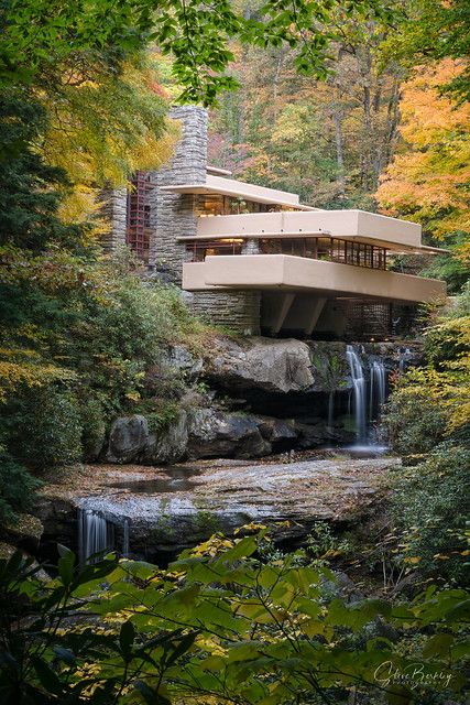 House Near Waterfall, Cascade House, Fallingwater House, Falling Water House, Waterfall House, Tiles Designs, Exterior Wall Tiles, Eames House, Wall Decoration Ideas