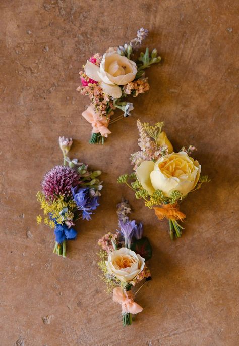 Rainbow Wedding Floral Designs Gallery — Ampersand Subtle Rainbow Wedding, Muted Rainbow Wedding, Rainbow Color Scheme, Vibrant Wedding, Muted Rainbow, Rainbow Wedding, Flower Corsage, In The Bag, Rainbow Color