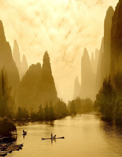 Ancient Buildings Architecture, Misty Nature, Golden Morning, Chinese Mountains, Mountain Landscape Photography, Artistic Pictures, Fine Art Landscape Photography, The Wonderful Wizard Of Oz, Chinese Landscape