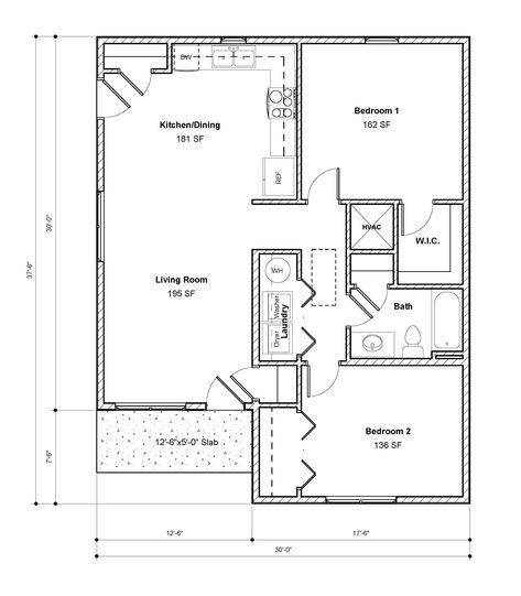 1000 Ft House Plans, 2 Bedroom One Bath Floor Plans, 25 X 35 House Plan, 28x40 House Plans Layout, House Plan 1000 Sq Ft, 40 X 40 House Plans, Apartment Layout 2 Bedroom, Wildflower House, 2 Bedroom Small House Plans