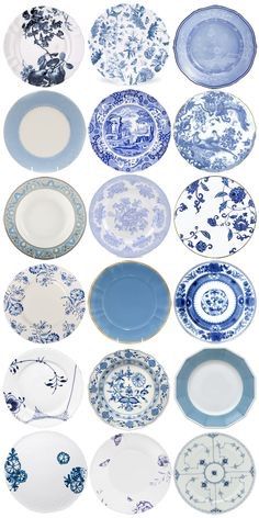 Blue And White China Pattern, Blue And White Plates, Teko Teh, Mini Printables, Tricia Guild, Miniature Printables, White Dishes, Blue And White China, White Plates