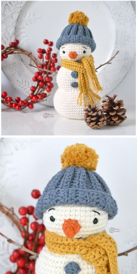 Free Crochet Pattern Snowman Ideas - Pattern Center Snowman Crochet Patterns Free, Crochet Snowman Free Pattern, Crochet Angel Ornament, Snowman Crochet, Snowman Ideas, Christmas Crochet Patterns Free, Crochet Angel, Crochet Christmas Gifts, Crochet Snowman