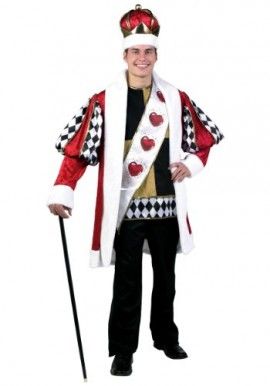 Deluxe-King-of-Hearts-Costume-0 King Of Hearts Costume, Card Costume, Alice Costume, King Costume, Heart Costume, Queen Of Hearts Costume, Plus Size Costume, Alice In Wonderland Costume, Wonderland Costumes