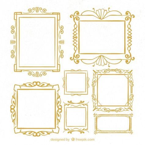 Floor Parquet, Parquet Herringbone, Photo Classic, Gold Drawing, Libros Pop-up, Gold Photo Frames, Doodle Frames, Hand Embroidery Patterns Flowers, Gold Frames