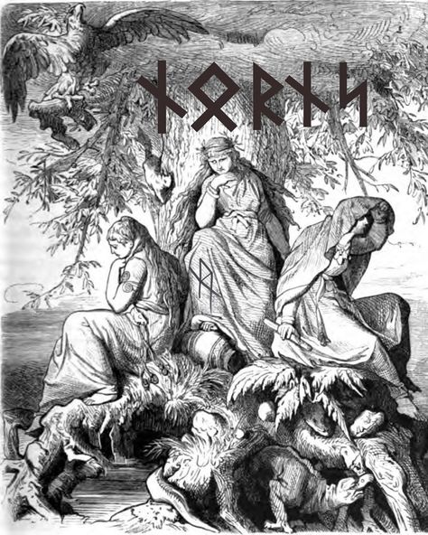 Oreamnos Oddities on Instagram: “There are three Norns in Norse mythology and they live at the well Urd. Their names are  Urd, Verdandi and Skuld. In Norse lore, these…” Norns Norse Mythology, North Mythology, The Norns, Dungeon Synth, Nordic Culture, Divine Art, Norse Gods, North Europe, Gcse Art Sketchbook