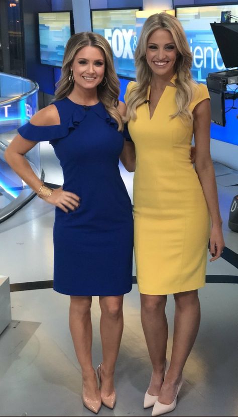 Jillian Mele & Carly Shimkus News Anchor Outfit Women, Newscaster Outfit, News Anchor Outfit, Carly Shimkus, Carley Shimkus, News Reporter Outfit, Jillian Mele, Weather Women, Anchor Clothes