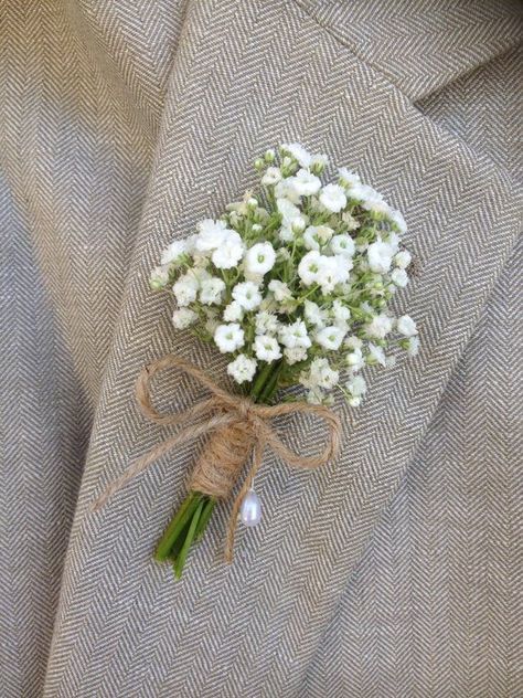 Wedding Day Itinerary, Vintage Bridal Bouquet, White Boutonniere, Rustic Boutonniere, Baby S Breath, Rustic Baby, White Wedding Flowers, Boutonniere Wedding, Baby's Breath