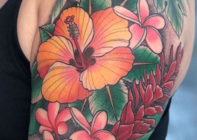 Yellow Hibiscus Tattoo, Mango Tattoo, Hibiscus Tattoo, Yellow Hibiscus, Ink Art, Tattoos And Piercings, Hibiscus, Tatting, Tattoo Ideas