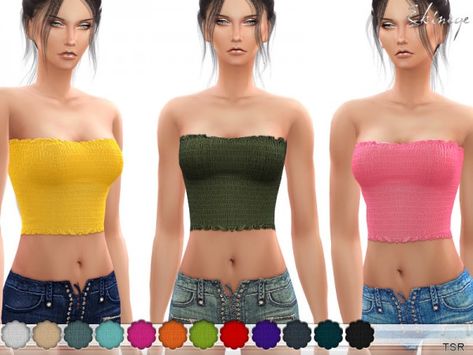 The Sims Resource: Smocked Tube Top by ekinege • Sims 4 Downloads Mods Ts4, Cc Shopping, Sims 4 Black Hair, Smocked Tube Top, Sims 4 Cc Kids Clothing, Sims Packs, Mermaid Magic, The Sims 4 Packs, Sims 4 Game Mods