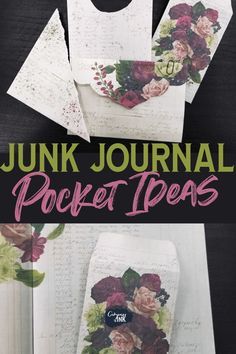 Make Junk Journal, Upcycled Books Crafts, Junk Journal Pockets, Pocket Ideas, Homemade Journal, Journal Pockets, Envelope Book, Bookbinding Tutorial, Watercolor Art Journal