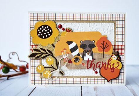 Celebrate Autumn Thank You Card - Scrapbook.com Fall Scrapbook Layouts, Echo Park Paper, Thanks Card, Autumn Collection, Echo Park, Thanksgiving Cards, Favorite Season, Thanksgiving Crafts, Fall Cards