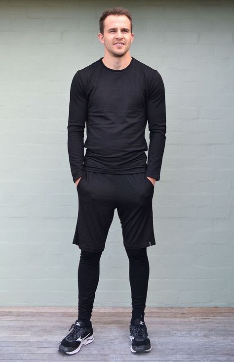 Always ask for one size more than you are wearing this suits me great Hiking Outfit For Men, Men Hiking Outfit, Leggings Under Shorts, Shorts And Tights Outfit, Mens Gym Outfits, Hiking Outfit Men, Tights Outfits, Gym Outfit Men, Summer Hiking Outfit