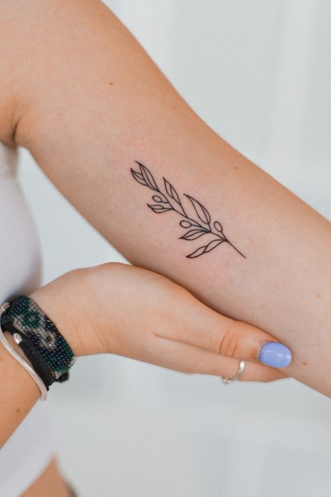 Minimalistic Arm Tattoo, Olive Branch Tattoo Design, Olive Tattoo, Toronto Tattoo, Tattoo Cafe, Flame Tattoo, Olive Branch Tattoo, Biblical Tattoos, Artsy Tattoos