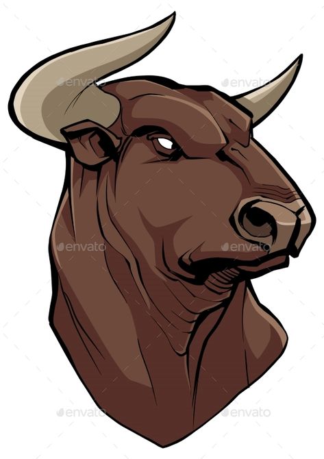 Bull Head Drawing, Side Face Drawing, Bull Drawing, Side View Of Face, Charging Bull, Daily Prompts, Leather Book Covers, Tattoo Templates, Bull Head