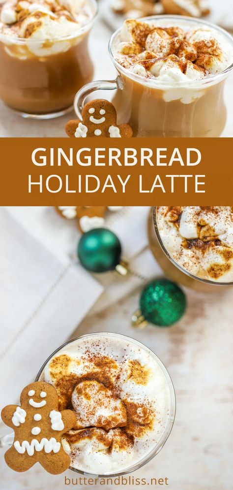 Gingerbread Latte Syrup, Gingerbread Latte Recipe, Warm Holiday Drinks, Homemade Coffee Syrup, Cinnamon Drink, Cappuccino Recipe, Hot Winter Drinks, Gingerbread Syrup, Homemade Gingerbread