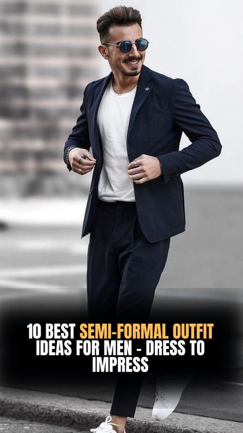 Dress to impress with our curated list of the 10 best semi-formal outfit ideas for men! Elevate your style game effortlessly, from sharp blazers to stylish loafers. Make a statement at every occasion and let your fashion speak volumes. 👔👞 #SemiFormalStyle #MensFashion #DressToImpress #TrendyTransformations #StyleInspo Men Wedding Guest Outfit Semi Formal, What To Wear To A Wedding Men, Boys Semi Formal Outfit, Men’s Semi Formal Wedding Attire, Men’s Semi Formal, Cocktail Men Outfit, Formal Dinner Outfit Men, Male Semi Formal Outfits, Mens Formal Wear Wedding Guest