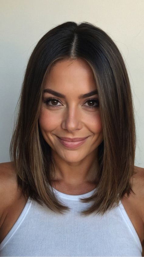 Short Hairstyles Oval Face Shape, 2024 Hair Trends For Women Straight, Long Bob Round Face Thick Hair, Busy Mom Haircut, Mom Bob Haircut Round Face, Long Bob 2024 Trends, Long Bob Haircut 2024 Trends, Round Face Haircuts Long Straight, Oval Face Bob Haircut