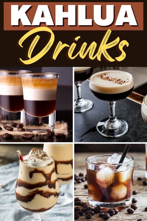 Kahlua Coffee, Layered Alcoholic Drinks, Kahlua Martini Recipes, Kahlua Cocktails, Coffee Drinks With Alcohol, Kailua Drinks, Espresso Cocktail Recipes, Kalua Drinks, Kaluha Recipes Drinks Cocktails