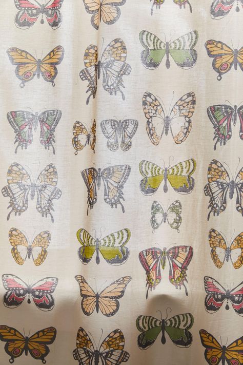 Ula Butterfly Window Panel | Urban Outfitters Japan Official Site Japan Living, Butterfly Shower Curtain, Window Panels, Butterfly Print, New Room, Egift Card, Panel Curtains, Cotton Weaving, Color Coding