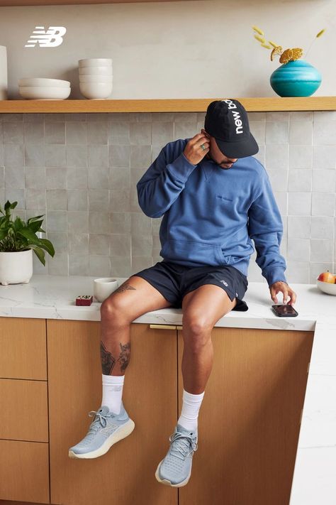 Style. Comfort. Performance. Pharrell Aesthetic, Running Outfit Men Aesthetic, Men’s Running Aesthetic, Fall Running Outfit, Spooky Fits, Men Gym Outfit, Trainer Outfits, Mens Gym Outfits, Running Outfit Men