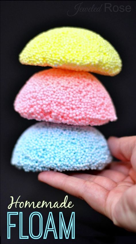 Homemade floam is easy to make and SO FUN!  Much cheaper than store bought, too! Floam Recipe, Diy Stuff, Sensory Play, Crafts To Do, Craft Activities, Projects For Kids, Kids Crafts, Toddler Activities, Kids Meals