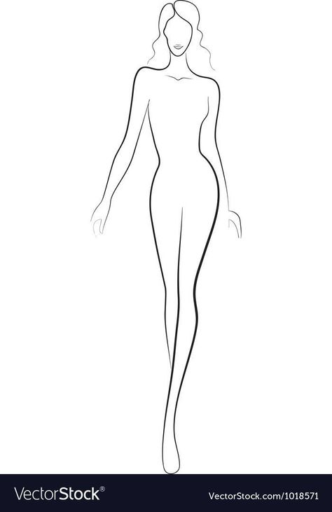 Body Silhouette Sketch, Silhouette For Fashion Design, Manican Art Drawing, Fashion Sketch Silhouette, Nice Figures Woman, Manniquine Body Drawing, Slim Body Drawing, Manicans Drawing, Siluette Woman