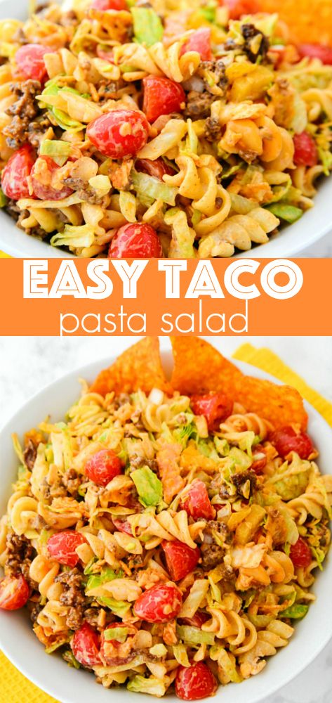 Easy Taco Pasta, Salad Taco, Potluck Food, Mexican Dinners, Salad Macaroni, Taco Pasta Salad, Mash Potatoes, Taco Pasta, Fresh Meals